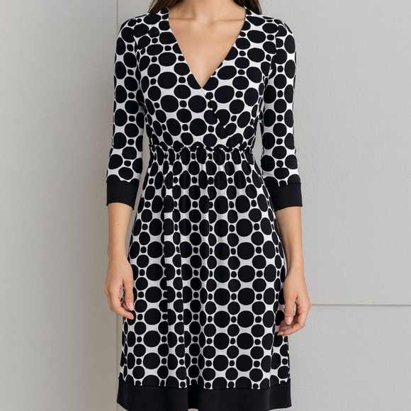 INC International Concepts Black & White Polka Dot Dress – Petite Medium - Picture 1 of 8